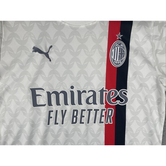 Puma Soccer Jersey AC Milan Away 2023/2024 Mens Medium White Serie A Futbol EUC - Picture 3 of 9